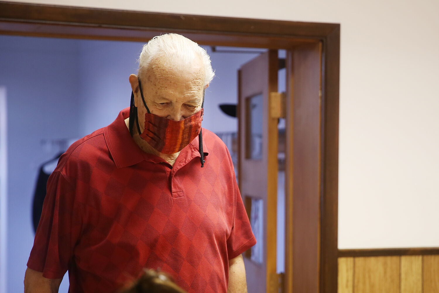 Dennis Dobbin checks his precinct with the front table